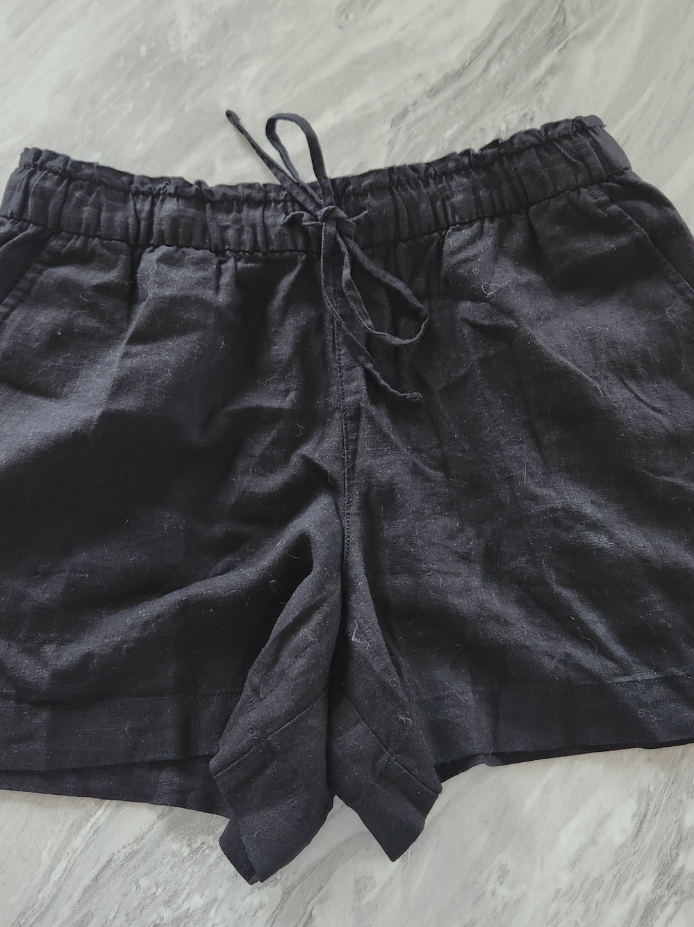 GAP Black Drawstring Linen-Blend Women's Shorts